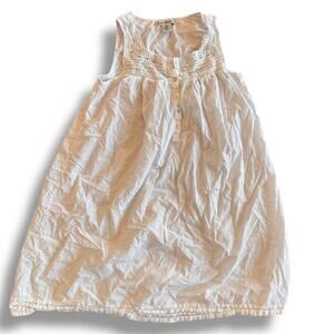 100% cotton white dress cottage core doen style lightweight sz S small